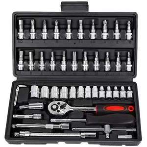 Kit de clés multifonctionnelles pour réparation automobile, 46 pièces, outils à main comprenant des douilles pour la maison, boîte à outils de réparation - Product Image 4