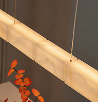 Lustre en marbre naturel d'albâtre espagnol de luxe, bande de marbre, pour table à manger, îlot de cuisine, luminaires suspendus décoratifs pour la maison