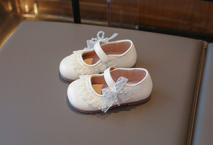 Girls Bow Princess <strong>Shoes</strong> Cute Fashion Lace Trim Bow Spring Summer <strong>Shoes</strong> for <strong>Little</strong> Girls - Product Image 4