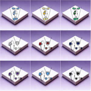 <span class=keywords><strong>Collier</strong></span>, bague et boucles <span class=keywords><strong>d</strong></span>'oreilles en <span class=keywords><strong>argent</strong></span> 925 double cœur de haute qualité - ensemble de bijoux de luxe pour femmes - Product Image 2
