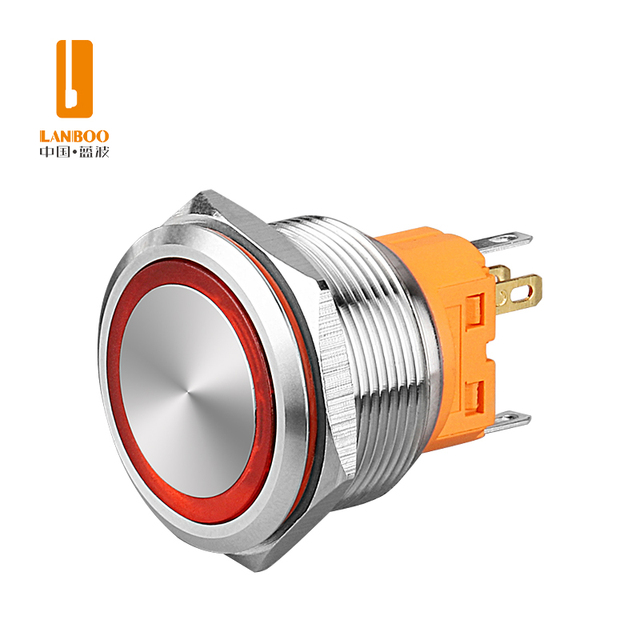 22mm Momentary or Latching 3A Anti-vandal Momentary Push Button Switch Ring Led/symbol Led/dot LED Illuminated Metal Switch