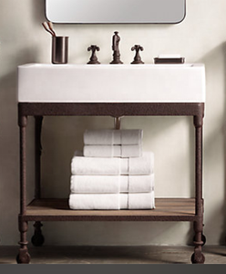 Idées de meubles de salle de bain en fer pour une décoration rétro vintage, bains de loft, salles de bain rétro, base de lavabo en acier, pieds de lavabo - Product Image 6