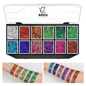 ชุดกลิตเตอร์แร่ธาตุ 12 สี ขายดี ใช้งานง่าย ล้างออกง่าย เจลสำหรับเพ้นท์หน้าและตัวเด็ก อุปกรณ์เพ้นท์ตัว - Product Image 3
