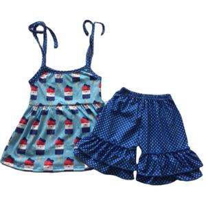 Conjuntos de Ropa para Niñas Pequeñas al por Mayor, Diseño con Estampado de Vaca, Conjuntos Cortos de Verano 2022, Conjuntos de Ropa para Bebés y Niños de 2 Piezas - Product Image 3