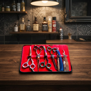 Ciseaux de coiffeur ASAP pour droitiers, manche long, technologie EMS, lames dentelées affûtées avec précision, acier inoxydable, fabrication industrielle - Product Image 4