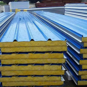 Panneau sandwich isolant en laine de roche de qualité professionnelle, <span class=keywords><strong>anti</strong></span>-corrosion, avec bordure en PU de 75 mm, pour entrepôts modernes aux Philippines - Product Image 1