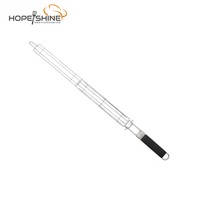 Outils de barbecue multifonctionnels pour le camping en plein air, panier de cuisson pliable avec poignée en bois, grille de rôtissage pour grils à charbon de bois