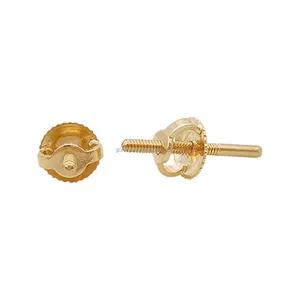 Gold Accessory 18k AU750 Solid Yellow Gold Screwed Earring Back And Post Fine Jewelry High Quality Lower Price Wholesale