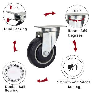 Промышленное поворотное колесо из нержавеющей стали с тормозом и креплением на болт, <span class=keywords><strong>3</strong></span>, 4, 5 дюймов, с полиуретановым покрытием - Product Image 5