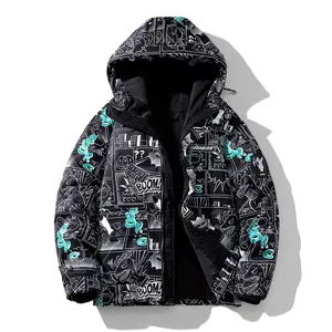 OED OEM Cartoon windproof warm water-proof down jacket with hood warm coat puffer for men and women in winter