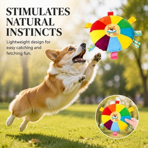 Juguete de Peluche Colorido y Sonoro para Perros y Gatos, Resistente a Mordidas, para Discos Voladores, Interactivo, para Uso en Exteriores - Product Image 3
