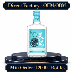 Ginebra Seca de Londres al por Mayor OEM ODM, 750 ml, Botella Elegante, Ginebra Premium para Fiestas y Bodas - Product Image 1