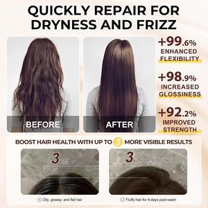 Masque capillaire réparateur profond à l'huile d'argan et de macadamia, essence pour <span class=keywords><strong>cheveux</strong></span> secs et abîmés, traitement au collagène pour tous types de <span class=keywords><strong>cheveux</strong></span>, 500 ml - Product Image 4