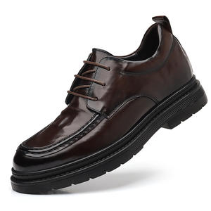 Zapatos de Hombre con Cordones de Cuero Genuino, Estilo Clásico Retro, Ligeros, Transpirables, Antideslizantes, Ideales para Vestimenta Formal de Negocios - Product Image 1