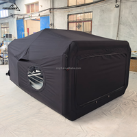 Tente de glamping capsule personnalisée, une chambre, abri gonflable en coton, lodge de camping de luxe en plein air, design noir et gris