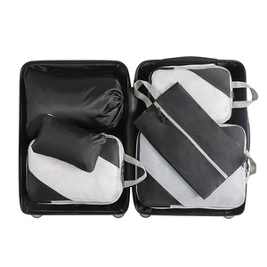 Custom Polyester Fashion Compression Packing <b>Cubes</b> Zipper Closure High Quality 6-Piece <b>Light</b> Weight Foldable Travel Luggage - Product Image 4