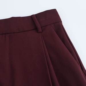 กางเกงขายาวผู้หญิง PB&ZA รุ่นใหม่ประจำฤดูใบไม้ร่วงปี 2024 แฟชั่นทรงหลวมพับสองชั้น เอวสูงแบบวินเทจ ติดซิป ปลายขาแบบรัดข้อเท้า - Product Image 4