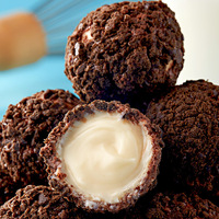 Boules de chocolat fourrées à la fraise et au fromage, aromatisées au café et au yaourt, saveur fruitée, snacks virals sur internet, vente en gros, 58g
