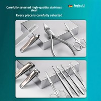 Ensemble de manucure et de pédicure en acier inoxydable ensemble de coupe-ongles avec pince à cuticules et pince à rainure pour hommes femmes