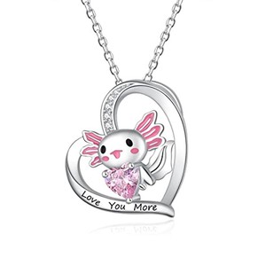 Collar infantil de aleación con colgante de salamandra, estilo dulce de dibujos animados, con incrustaciones de diamantes y efecto de goteo de aceite, con la inscripción <span class=keywords><strong>LOVE</strong></span> <span class=keywords><strong>YOU</strong></span> <span class=keywords><strong>MORE</strong></span> - Product Image 4