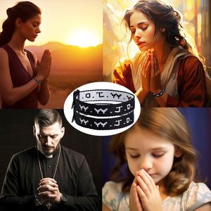 กำไลข้อมือปรับได้ตามหลักศาสนา WWJD - ของขวัญคริสเตียนสำหรับสมาชิกคริสตจักร งานทางศาสนา สายรัดข้อมือแบบถัก ขายส่ง - Product Image 3