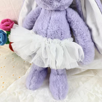 Lapin violet à longues oreilles de Pâques, lapin à sublimation avec tutu blanc, cadeau pour bébé, jouet lapin à transfert thermique, cadeau de Pâques