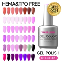 Vernis à ongles en gel OEM en gros 15 ml, sans HEMA ni TPO, longue tenue, couleurs variées, qualité professionnelle, approvisionnement en vrac