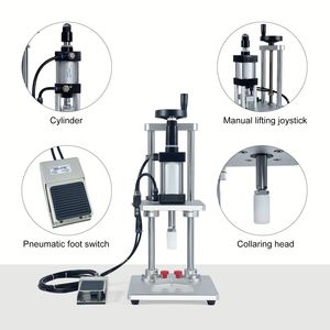 Machine de capsulage pneumatique de bureau pour flacons de <span class=keywords><strong>parfum</strong></span>, pots cosmétiques et bouteilles d'huile en verre, avec capuchonneuse à anneau de col moyen pour bouchons en aluminium - Product Image 6