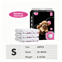 Couches pour chiens Premium en pâte de cellulose et charbon de bois, pour mâles et femelles, avec cœur super absorbant SAP, anti-fuites et contrôle des odeurs, jetables