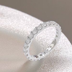 Yuanmei Fabriek Directe Verkoop 18K Goud Gekweekte Ronde Diamant Volledige Ring, Schitterend Feestcadeau, Geschikt voor Vrouwen - Product Image 2