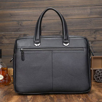Porte-documents pour ordinateur portable en cuir véritable de vachette grainé, sac pour homme d'affaires pour les voyages d'affaires