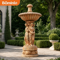 Fontaine Sculptée en Marbre pour Femme, 3 Niveaux, Sculptée à la Main, pour Jardin Extérieur, Décoration de Villa, Hôtel, Cour