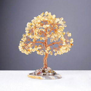 Arbre de cristal de pierres de guérison naturelles de luxe 7 Chakra aigue-marine sur la Base d'agate bonsaï Rose Quartz arbre de vie Feng Shui pour la chance - Product Image 2