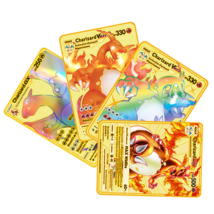 Metal Charizard Card - Pokemon Charizard Vmax Metal Gold Card - 88*63mm Stainless Steel Metal Charizard Card - Pokemon Charizard Vmax Metal Gold Card - 88*63mm Stainless Steel