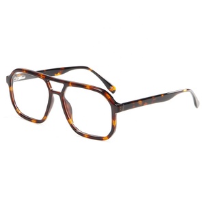 Montura <span class=keywords><strong>De</strong></span> <span class=keywords><strong>gafas</strong></span> <span class=keywords><strong>De</strong></span> acetato para Hombre y mujer, <span class=keywords><strong>De</strong></span> doble puente para piloto Lentes ópticas, <span class=keywords><strong>graduadas</strong></span> - Product Image 5