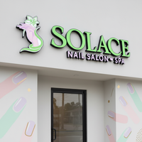 Enseigne 3D à lettres canal rétroéclairées en acrylique et métal, enseigne commerciale LED lumineuse pour extérieur, devanture de magasin, signalétique personnalisée avec logo