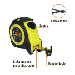 Cinta Métrica Resistente a Impactos con Bloqueo Automático BOX 6, 5 m, Cinta de 19 mm, TRUPER - Product Image 2