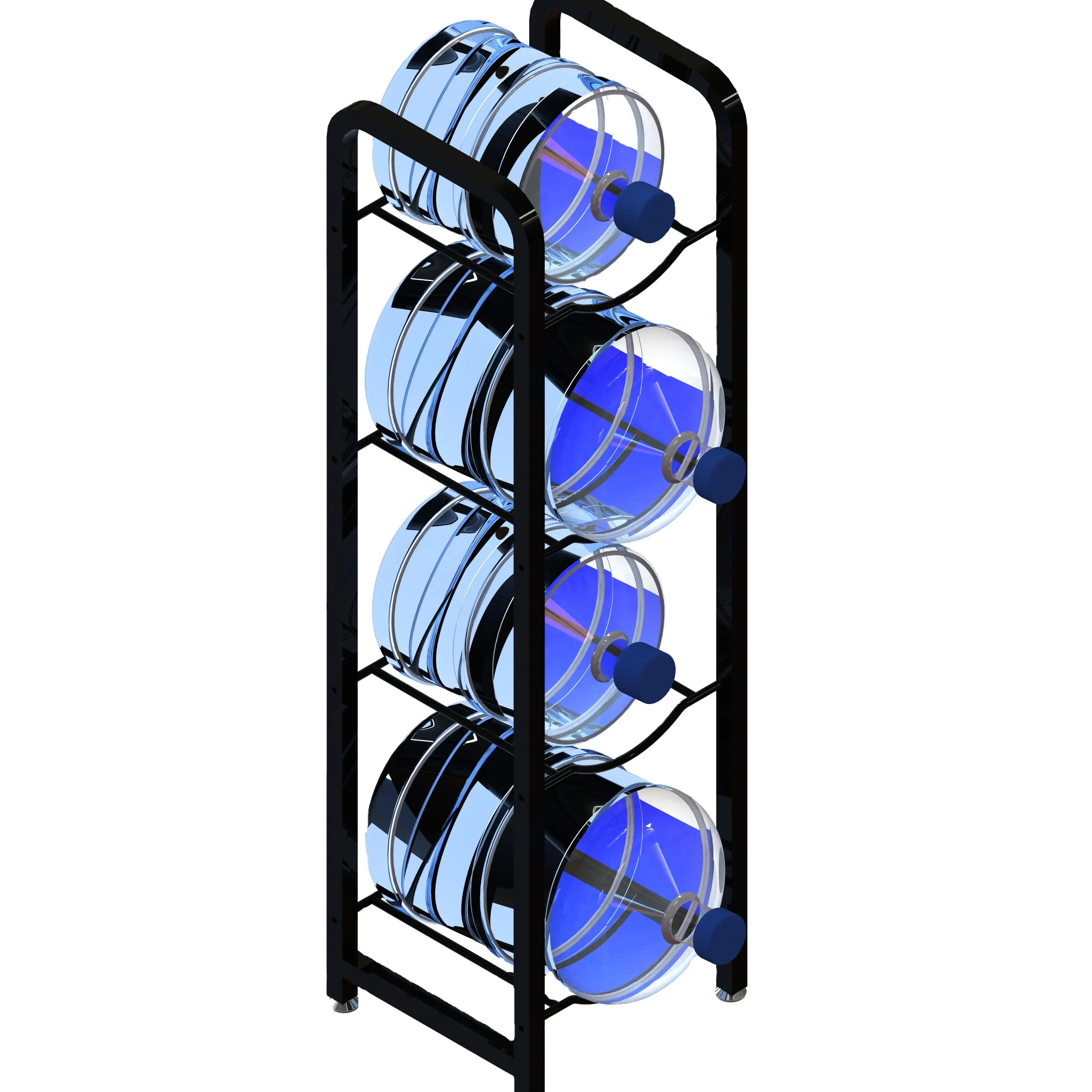 Stable 4 Tiers Water Bottle Display Stand 5 Gallon Water Storage Rack