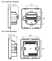 Thermostat intelligent WiFi numérique Rti-Tek, écran tactile capacitif LCD, design moderne, capacité de refroidissement à 2 tuyaux, systèmes FCU HVAC, Google Home
