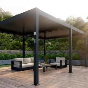 Arches étanches tonnelles structure d'abri de voiture à persiennes système solaire abri de voiture panneaux solaires transparents <span class=keywords><strong>pergola</strong></span> aluminium d'extérieur - Product Image 5