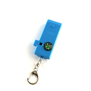 Sifflet d'extérieur 5 en 1 avec boussole et lumière pour la randonnée, l'alpinisme, la survie en cas d'urgence, outil compact en plastique pour porte-clés - Product Image 2
