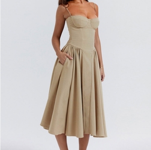Vestidos Casuales de Verano al Por Mayor, Estilo Francés Vintage, con <span class=keywords><strong>Tirantes</strong></span>, Elegantes, Retro, Moda Europea y Americana, con Spandex - Product Image 4
