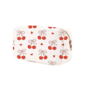 Bolsas Organizadoras de Maquillaje Ligeras y Ecológicas de Nailon con Diseño de Cereza, Bolsas de Almacenamiento de Viaje Personalizadas para Cosméticos - Product Image 4