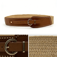 Ceinture élastique tressée confortable pour femmes, nouveau style, vente en gros, idéale pour robes et jeans