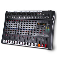 Console de mixage audio professionnelle pour studio, design léger, KTV CLUB, 12 canaux (12 mono + 2 stéréo), mixeur DJ, fonction écho, 48V