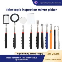 Miroir d'inspection télescopique en acier inoxydable, outil de ramassage magnétique, réflecteur à tige de succion pour réparation de châssis de voiture, usage industriel
