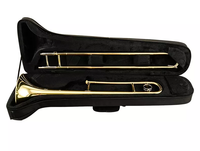 B Flat Gold Lacquer Brass Wholesale Student Level Trombone With Case