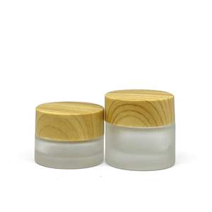 Frasco de crema de vidrio hermético con tapa de bambú cosméticos - Product Image 2