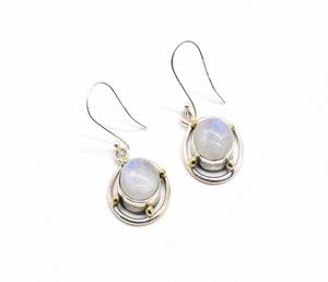 Natural Rainbow <b>Moonstone</b> <b>Earring</b> Handmade with Genuine Gemstones 925 Sterling Silver Jewelry for Women Fashion Bohemian - Product Image 1
