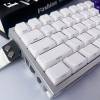 Ensemble de touches de clavier personnalisées 136 touches en cristal gravées sur le côté, transparentes, dégradé violet et blanc pour clavier mécanique de jeu MX